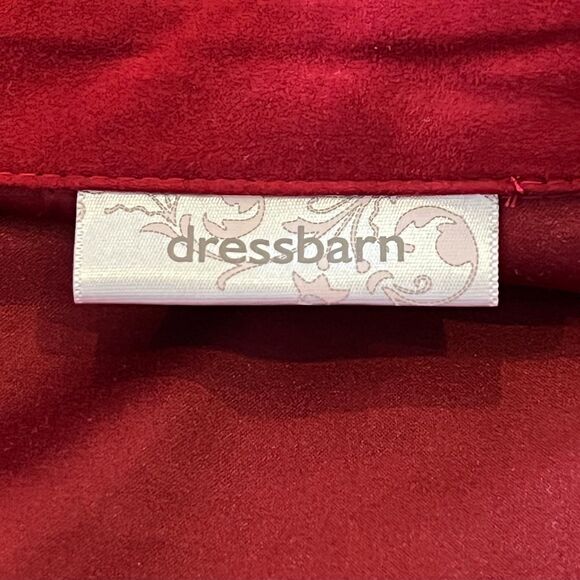 Dress Barn Red Pleated Button-Up Top 14/16 - Picture 6 of 8